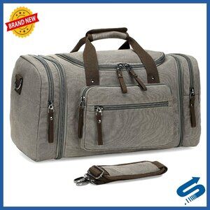Expandable Canvas Duffel Weekender Bag Lightweight Carry-On Sturdy Travel Gear